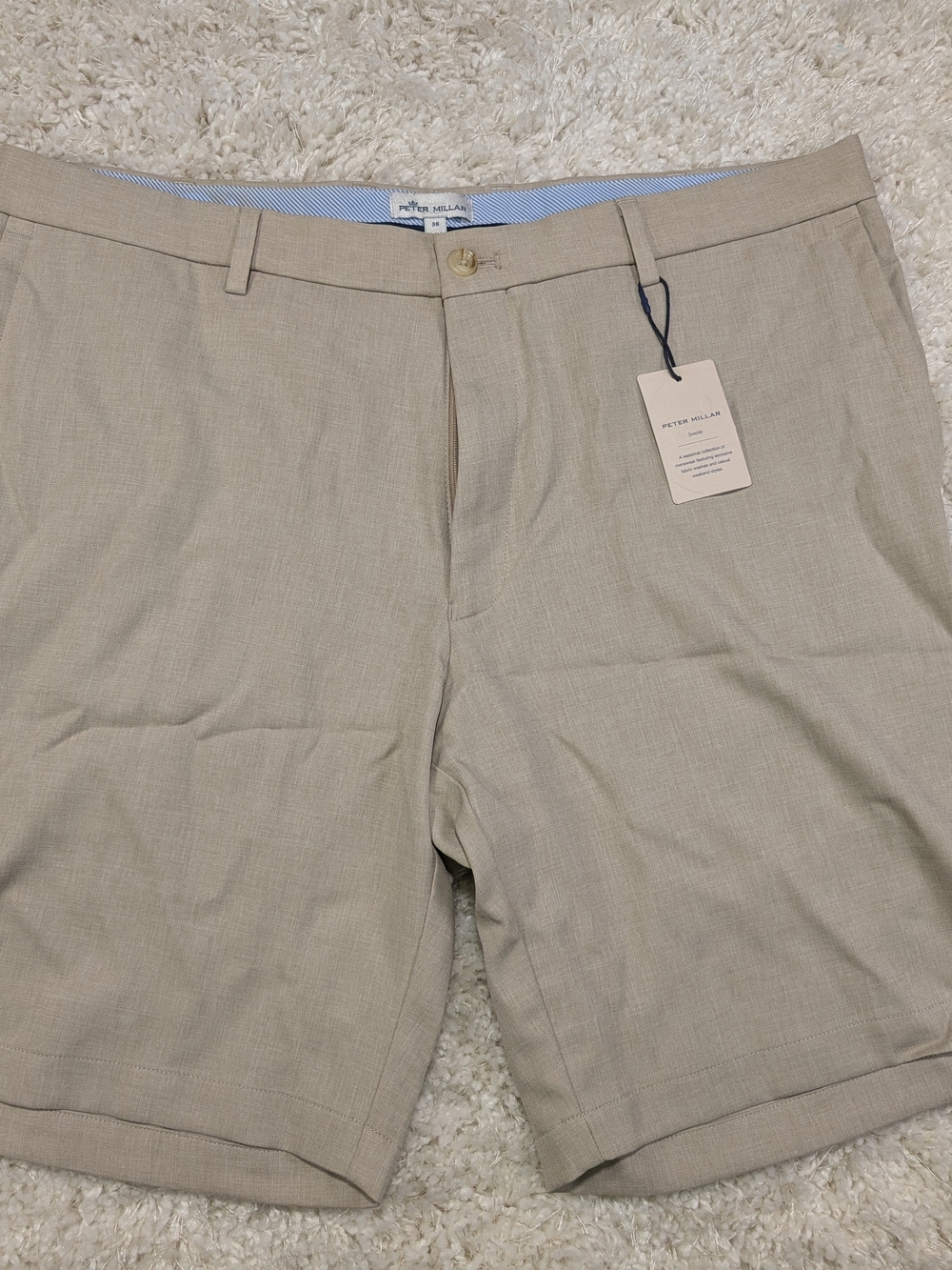 Peter Millar Men's Khaki Linen-Blend Shorts